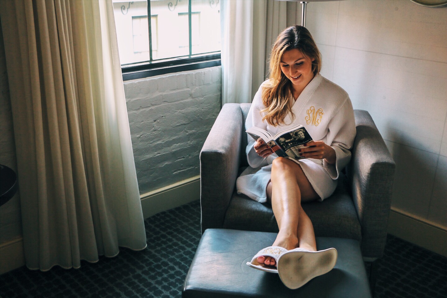 hotel robe and slippers